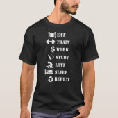 Eat Train Work Study Love Sleep Herhaal Alpha Life T-shirt (Voorkant)