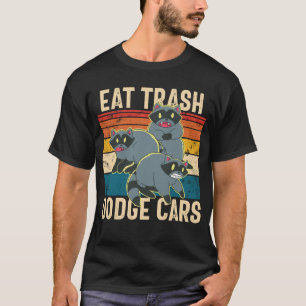 Eat Trash Dodge Cars Retro Raccoon Trash Panda T-shirt