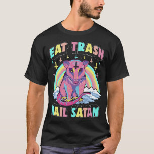 Eat Trash Hail Satan Kawaii Pastel Gothic Possum T-shirt