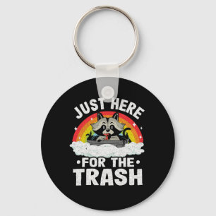 Eat Trash Racon Retro Rainbow Raccoon Sleutelhanger