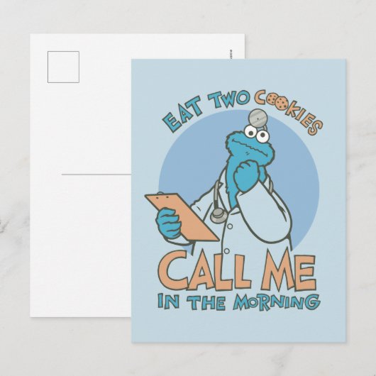 Eat Two Cookies, bel me in de ochtend Briefkaart (Voorkant / Achterkant)