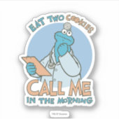 Eat Two Cookies, bel me in de ochtend Sticker (Voorkant)