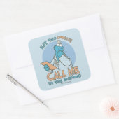 Eat Two Cookies, bel me in de ochtend Vierkante Sticker (Envelop)