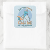 Eat Two Cookies, bel me in de ochtend Vierkante Sticker (Tas)