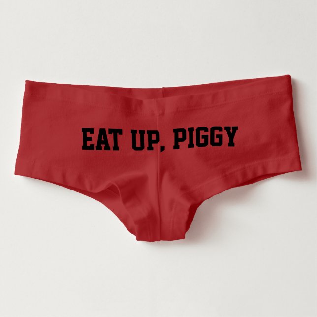"Eat Up, Piggy" feeder Tease Undies Slip (Voorkant)
