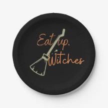 Eat up Witches Broomstick Black Halloween Party