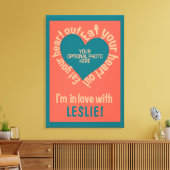 EAT UW HEART UIT aangepaste foto- en naamdoek Canvas Afdruk (Insitu (Woonkamer))