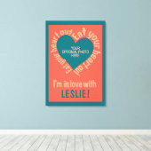 EAT UW HEART UIT aangepaste foto- en naamdoek Canvas Afdruk (Insitu (Houten vloer))