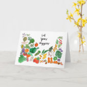Eat Uw Veggies (vegetatievegan) Kaart (Gele Bloem)