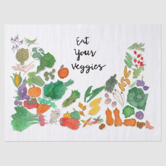 Eat Uw Veggies (vegetatievegan) Tissuepapier (Voorkant)