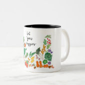 Eat Uw Veggies (vegetatievegan) Tweekleurige Koffiemok (Voorkant rechts)