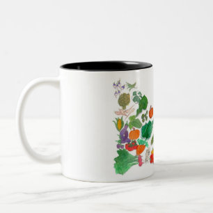 Eat Uw Veggies (vegetatievegan) Tweekleurige Koffiemok