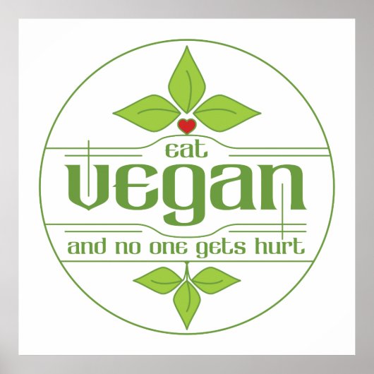 Eat Vegan en No One krijgt Hurt Poster (Voorkant)
