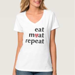 Eat Vlees Herhaal grappig karnivore dames t-shirt