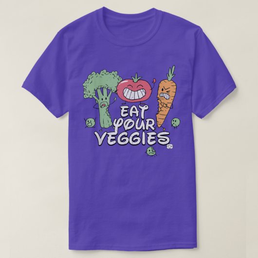 Eat Your Veggies Funny Vegetarian T-shirt (Design voorkant)