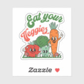 Eat Your Veggies Funny Vegeterian Sticker (Vel)