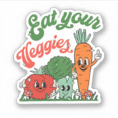 Eat Your Veggies Funny Vegeterian Sticker (Voorkant)
