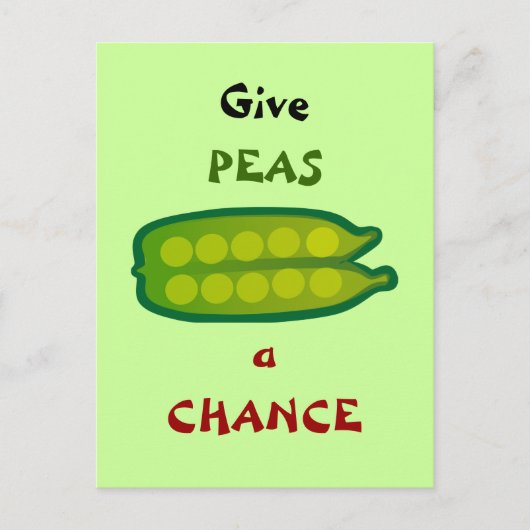 Eat Your Veggies geeft PEAS een KANS Briefkaart (Voorkant)