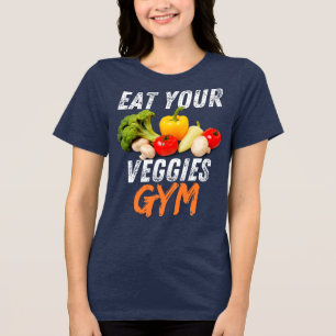 Eat Your Veggies Grappige Motivatie Citaat Tri-Blend Shirt