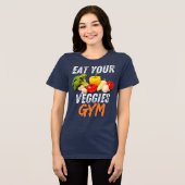 Eat Your Veggies Grappige Motivatie Citaat Tri-Blend Shirt (Voorkant volledig)