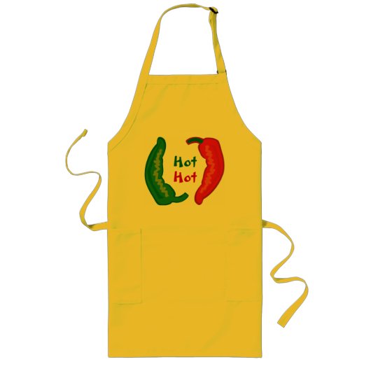 Eat Your Veggies Hot Chili Jalapeño Peppers Apron Lang Schort (Voorkant)