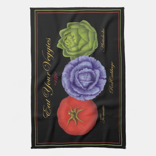 Eat Your Veggies Kitchen Towel Theedoek (Verticaal)