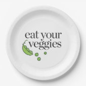 Eat Your Veggies Papieren Bordje (Voorkant)