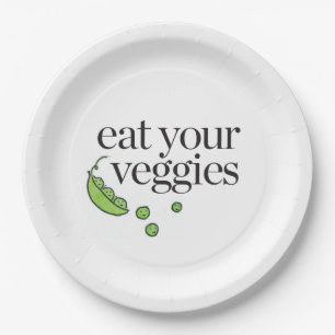 Eat Your Veggies Papieren Bordje