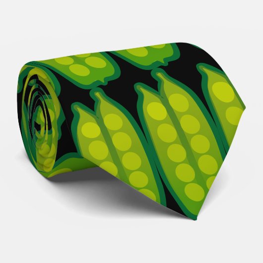 Eat Your Veggies Pea Pod Pattern Stropdas (Opgerold)