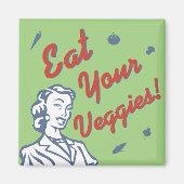 Eat Your Veggies retro Magneet (Voorkant)