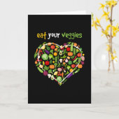 Eat Your Veggies Vegan Vegan Vegetables Kaart (Gele Bloem)
