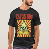 EAT ZE BUG ILLUMINATI EYE complot Masonic Mannen T-shirt (Voorkant)