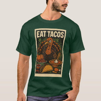 Eatacos ee Spookyurkey Vintage Horror Poster retro T-shirt
