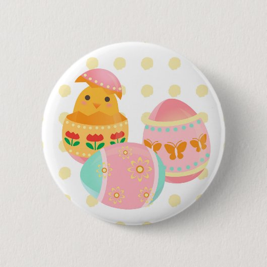 Eater Egg Chick Design Botton Ronde Button 5,7 Cm (Voorkant)