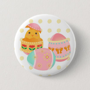 Eater Egg Chick Design Botton Ronde Button 5,7 Cm