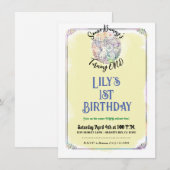 Eater Egg Hunt Gele Waterverf 1e Verjaardag Kaart (Voorkant / Achterkant)