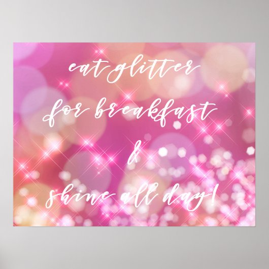 Eatglitter | Glamoureus roze Briefkaart Poster (Voorkant)