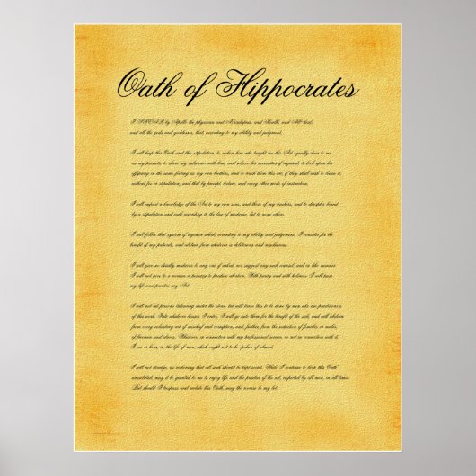 Eath of Hippocrates, canvas parchment look Poster (Voorkant)