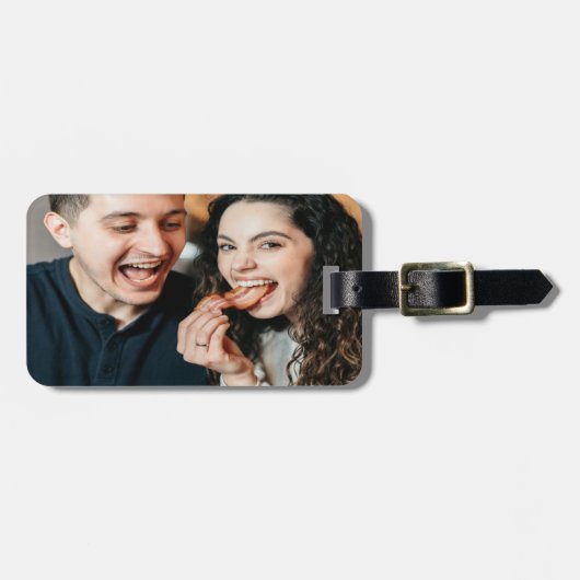 Eating Bacon Photo Customize Personalize Bagagelabel (Voorkant horizontaal)
