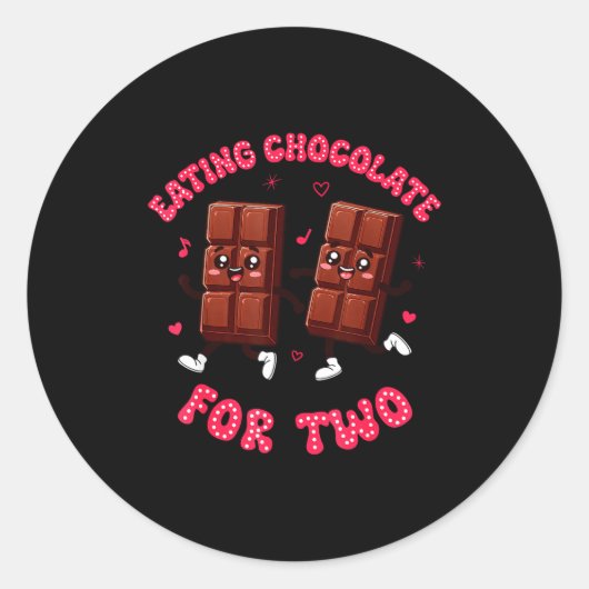 Eating Chocolate For Two Pregnancy Valentines Day  Ronde Sticker (Voorkant)