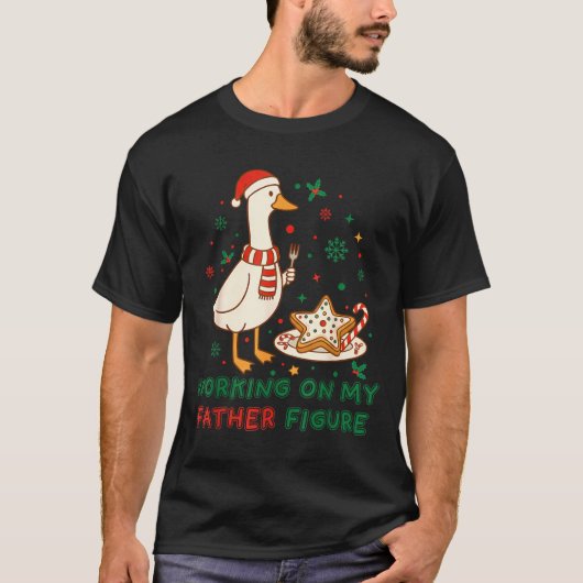 Eating Cookies For Two Working On My Dad-bod Santa T-shirt (Voorkant)