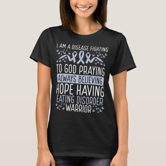 Eating Disorder Warrior Disease Awareness Ribbon T-shirt (Voorkant)