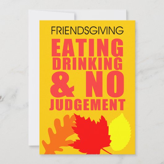 Eating Drink No Arrest Friendsgiving Invite Kaart (Voorkant)