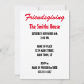 Eating Drink No Arrest Friendsgiving Invite Kaart (Achterkant)