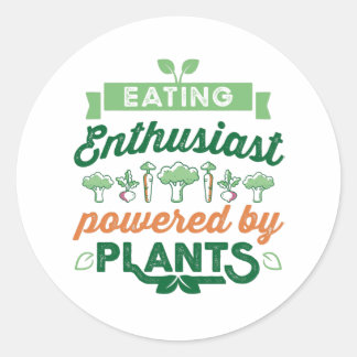 Eating enthousiast met Planten Vegan Gift Ronde Sticker