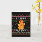 Eating For Two Pregnancy Announcement Ugly Sweater Kaart (Gele Bloem)