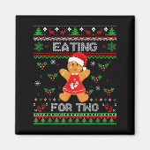 Eating For Two Pregnancy Announcement Ugly Sweater Magneet (Voorkant)