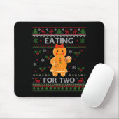 Eating For Two Pregnancy Announcement Ugly Sweater Muismat (Met muis)