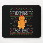 Eating For Two Pregnancy Announcement Ugly Sweater Muismat (Voorkant)