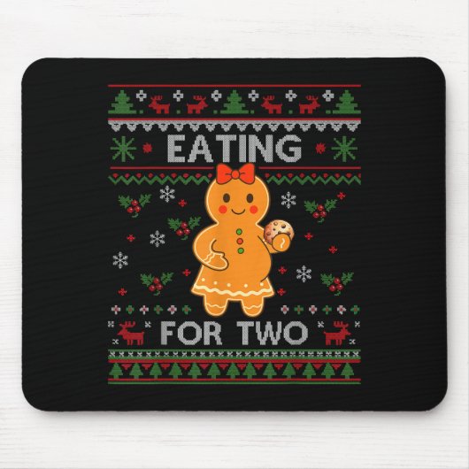 Eating For Two Pregnancy Announcement Ugly Sweater Muismat (Voorkant)